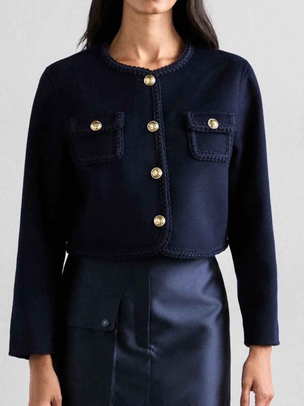 Sandro Lavande Navy Marine Blazer Jacket | FR 44 US 12 - Picture 1 of 15